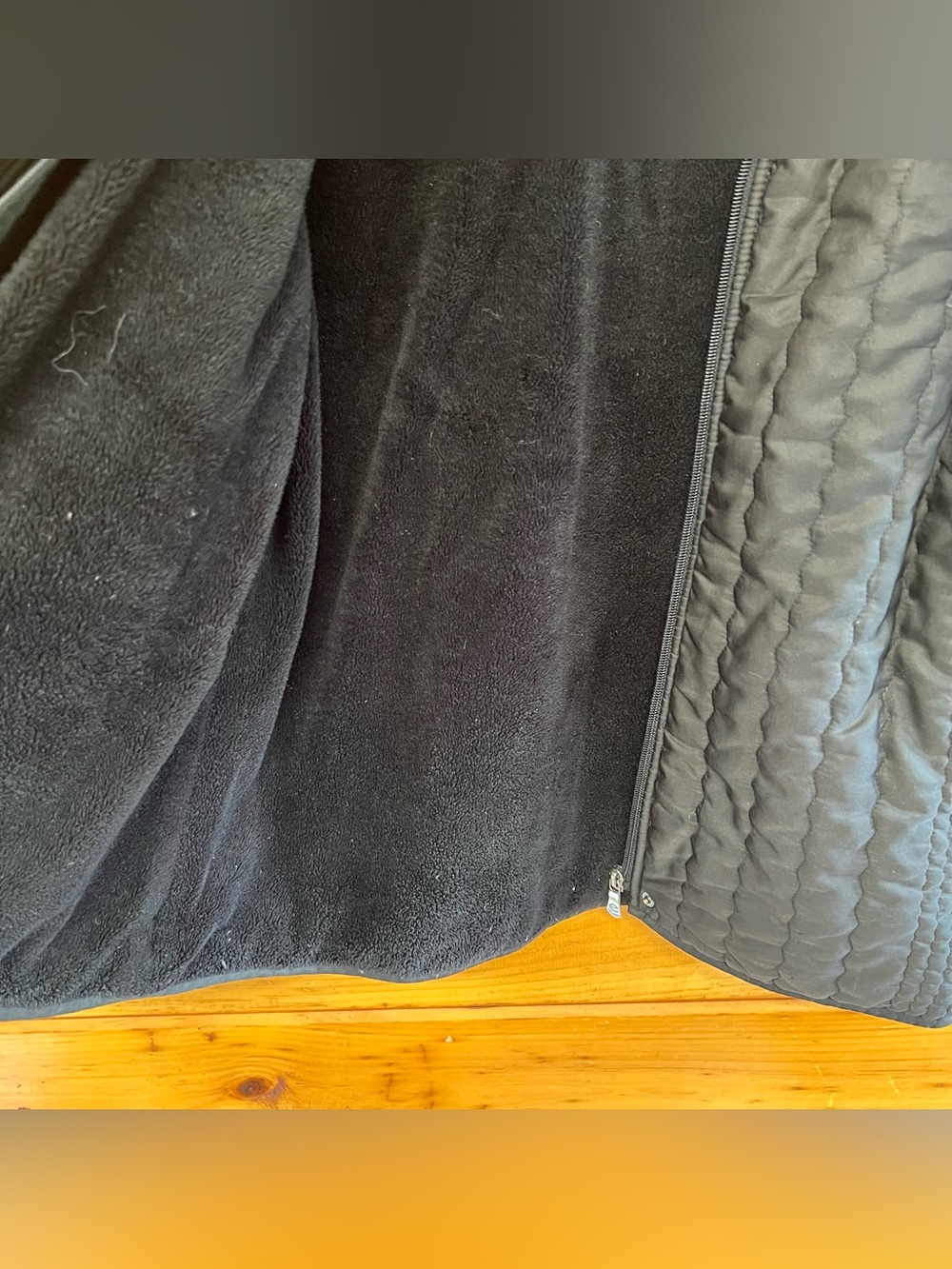 Warm E Studio Fleece Lined Quilted Full Zip Black Fur Lined Jacket M - Picture 5 of 5